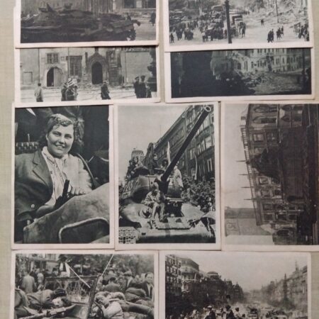 9 ks pohlednic kveten 1945 Osvobozeni Prahy