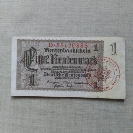 1 Marka Nemecko 1937 s pretiskem