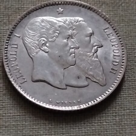 1 Frank Leopold II. Belgie 1880 stribro